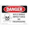 Signmission OSHA Sign, 7" Height, 10" Width, Rigid Plastic, Rifle Range Impact Area No Trespassing, Landscape OS-DS-P-710-L-1695 - alternate 1